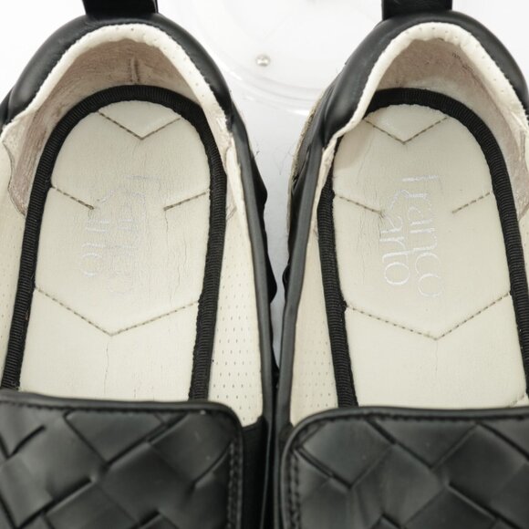 Franco Sarto Womens Hydee Slip On Shoes Size 10 Black Woven Platform Flats Vegan - Picture 10 of 12